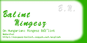 balint mingesz business card